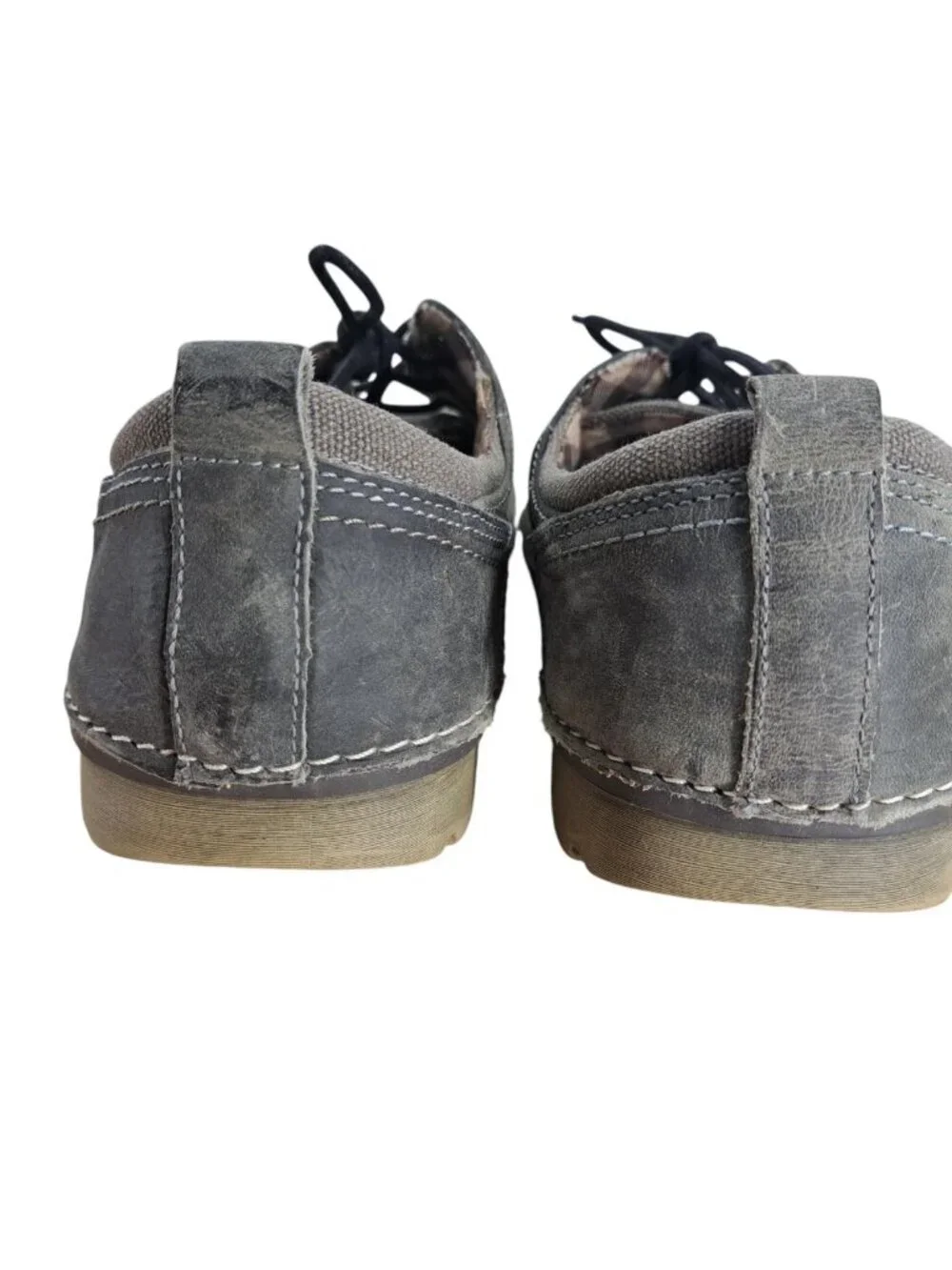Roan by Bed Stu Arlo Gray Lace Up Leather Oxfords Shoes Size 10.5 Distressed